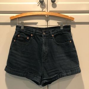 Washed Black High Wasted Shorts